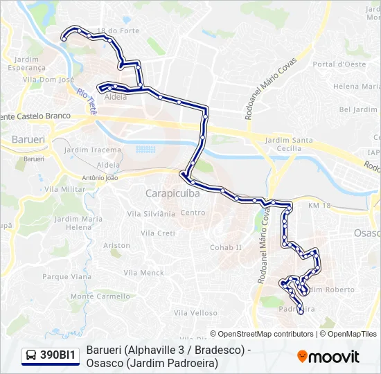 390BI1 Bus Line Map