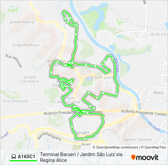 A165C1 Bus Line Map