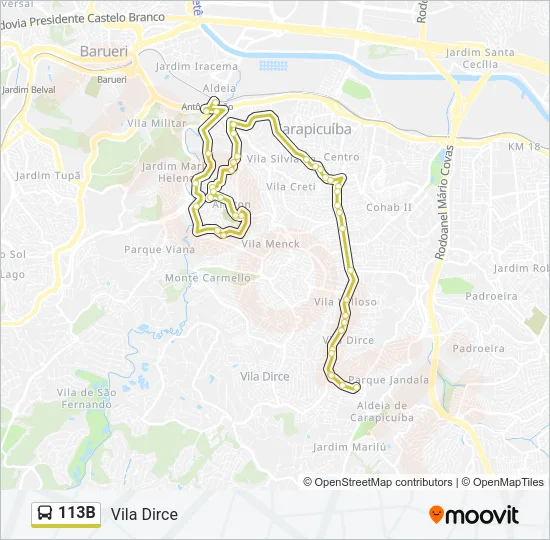 113B Bus Line Map