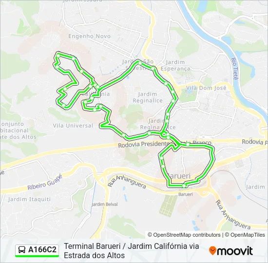 A166C2 Bus Line Map