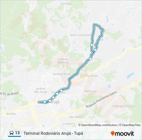 13 Bus Line Map