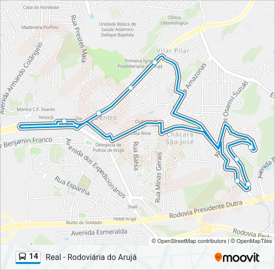 14 Bus Line Map