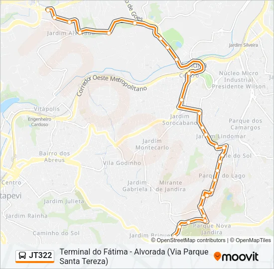 JT322 Bus Line Map