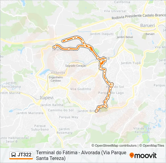 JT322 Bus Line Map