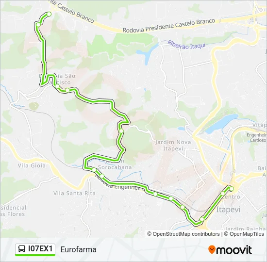 I07EX1 Bus Line Map
