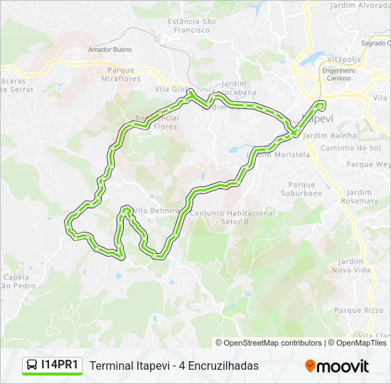 I14PR1 Bus Line Map