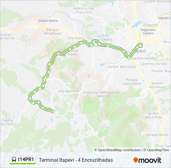 I14PR1 bus Line Map