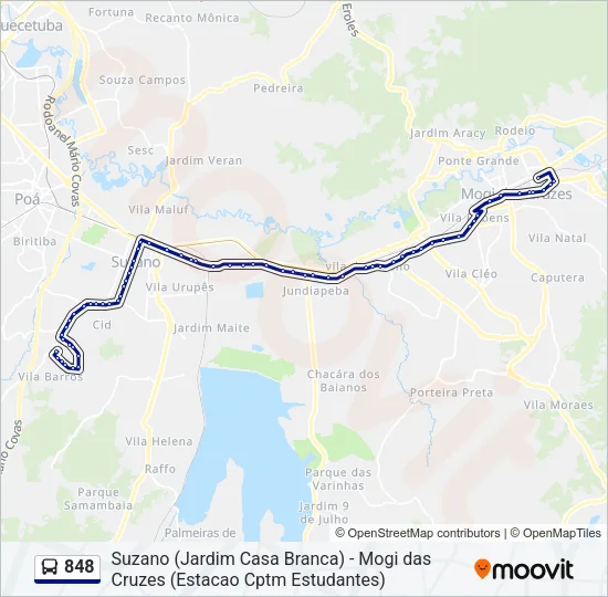 848 Bus Line Map