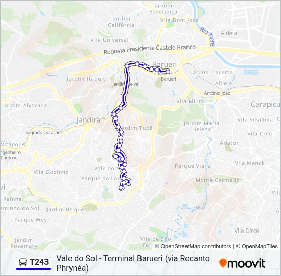 T243 Bus Line Map