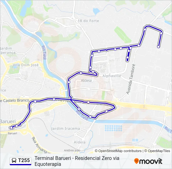 T255 Bus Line Map