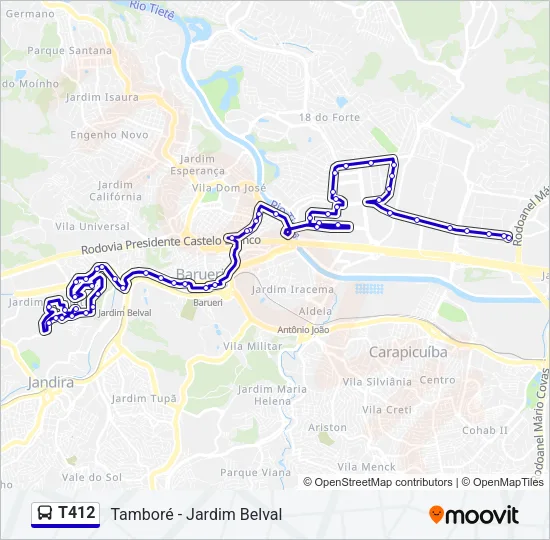 T412 Bus Line Map