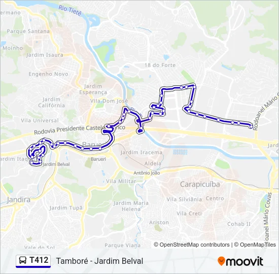 T412 Bus Line Map