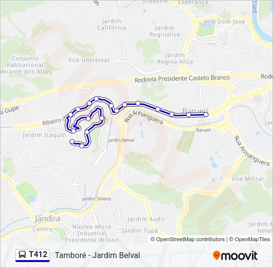 T412 Bus Line Map