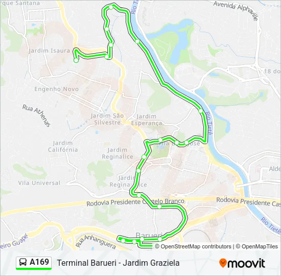 A169 Bus Line Map