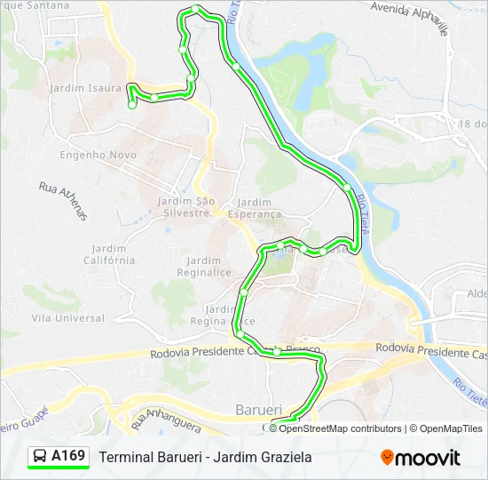 A169 Bus Line Map