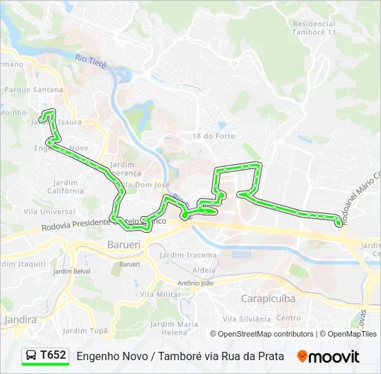 T652 Bus Line Map