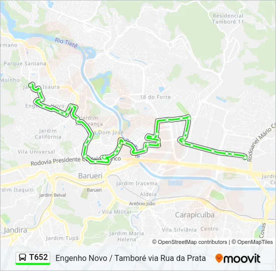 T652 Bus Line Map
