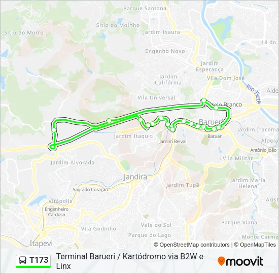 T173 Bus Line Map