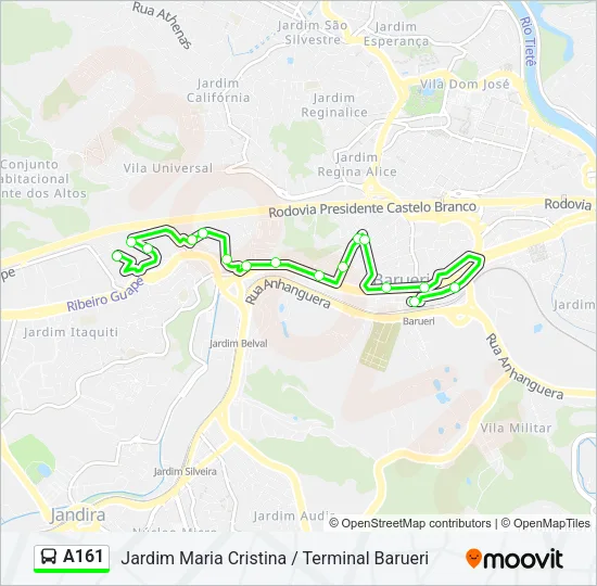 A161 Bus Line Map