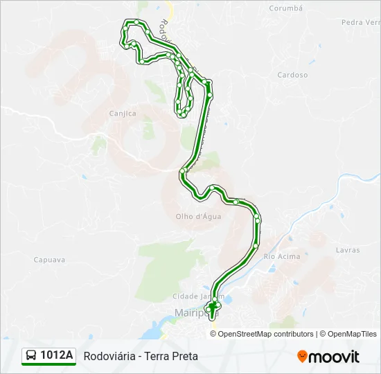 1012A Bus Line Map