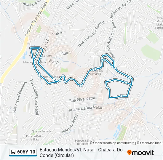 606Y-10 Bus Line Map