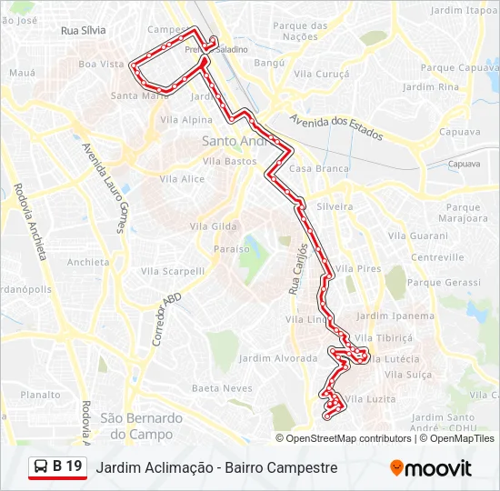 B 19 Bus Line Map