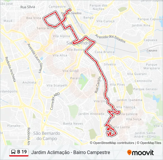 B 19 Bus Line Map