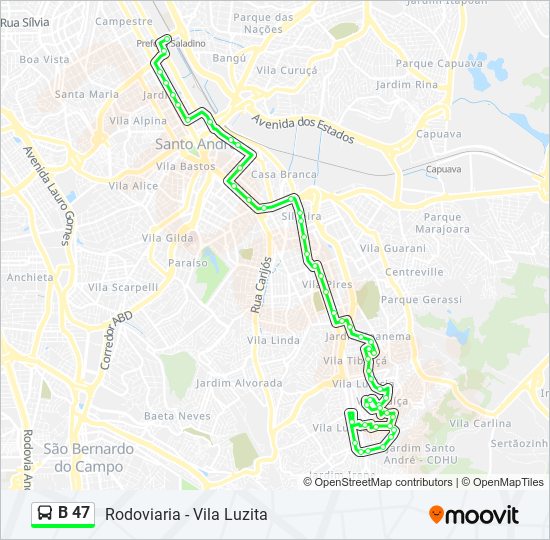 B 47 bus Line Map