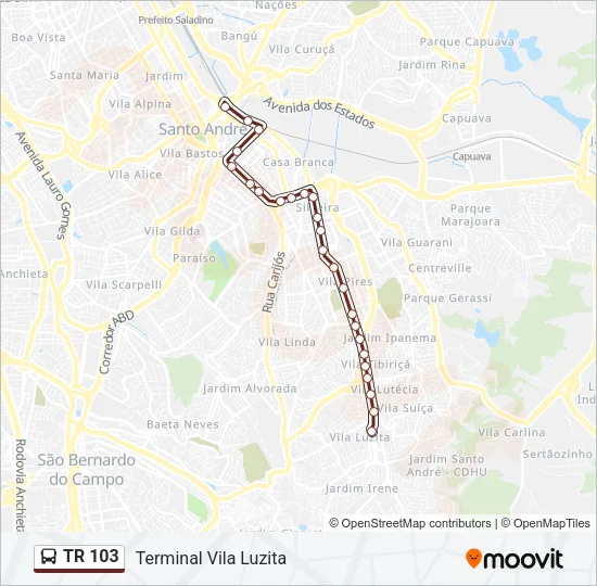 TR 103 Bus Line Map
