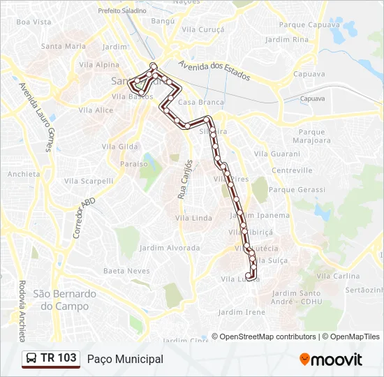 TR 103 Bus Line Map