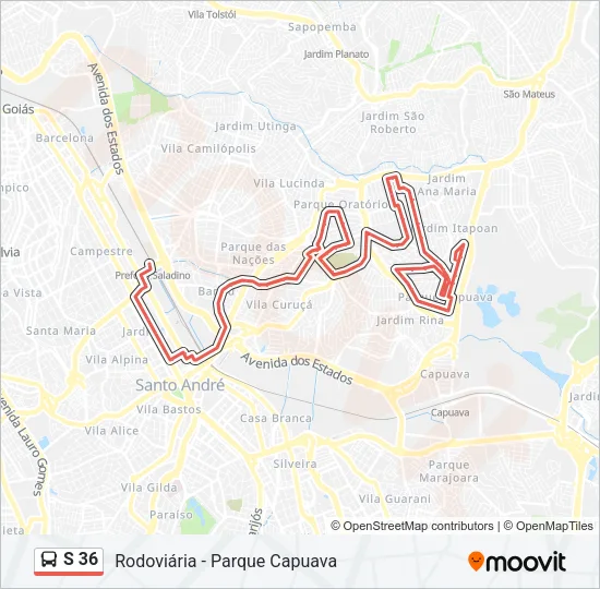 S 36 Bus Line Map