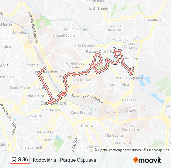 S 36 Bus Line Map