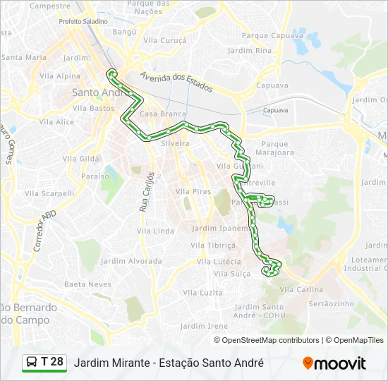 T 28 Bus Line Map