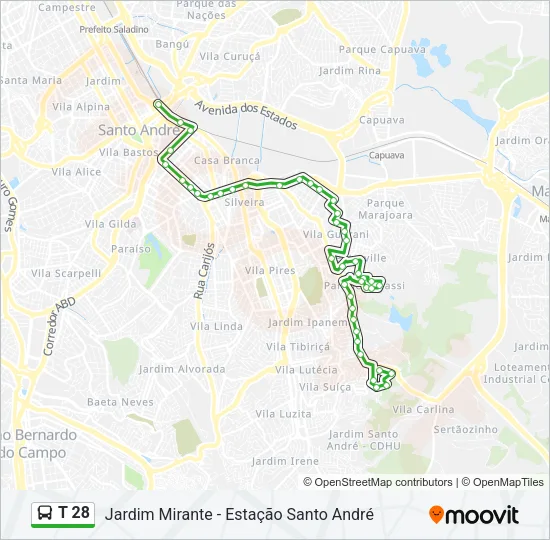 T 28 Bus Line Map