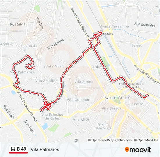 B 49 Bus Line Map