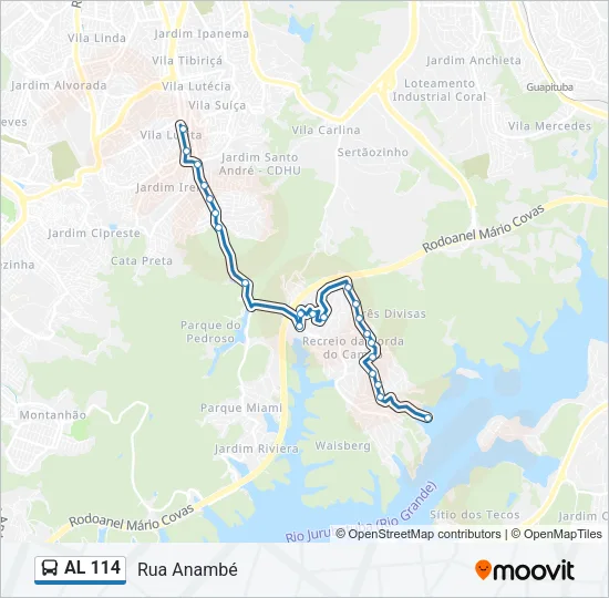 AL 114 Bus Line Map