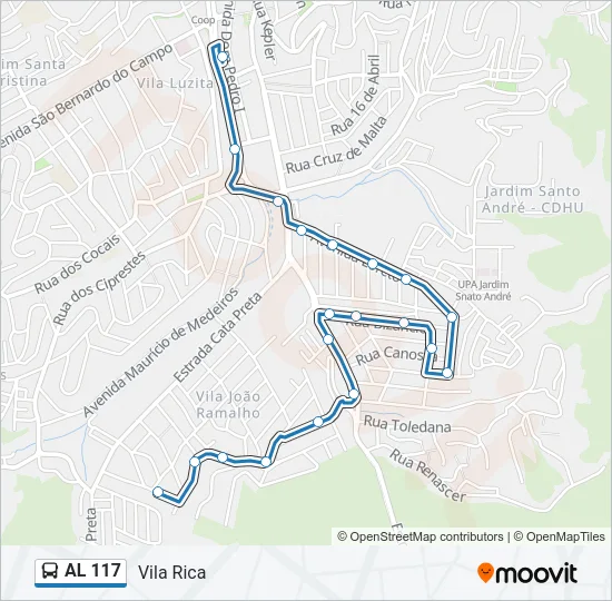 AL 117 Bus Line Map