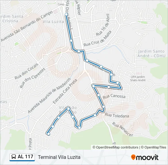 AL 117 Bus Line Map
