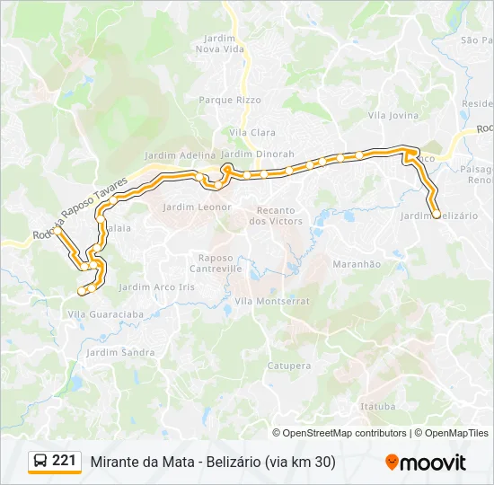 221 Bus Line Map