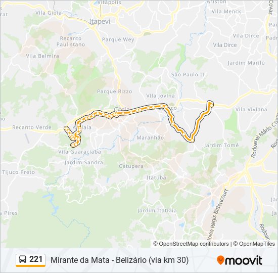 Mapa de 221 de autobús