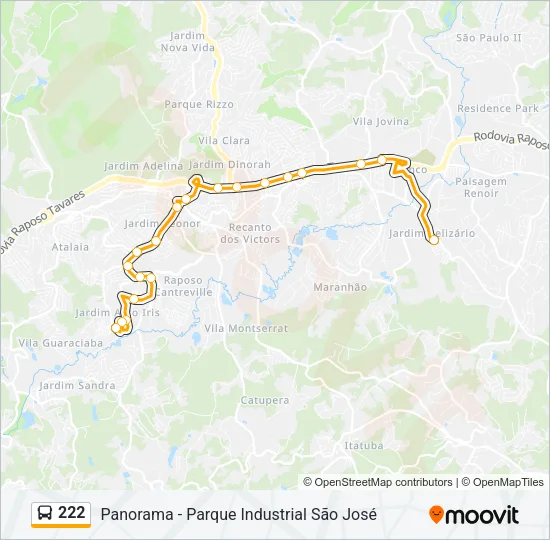 222 Bus Line Map