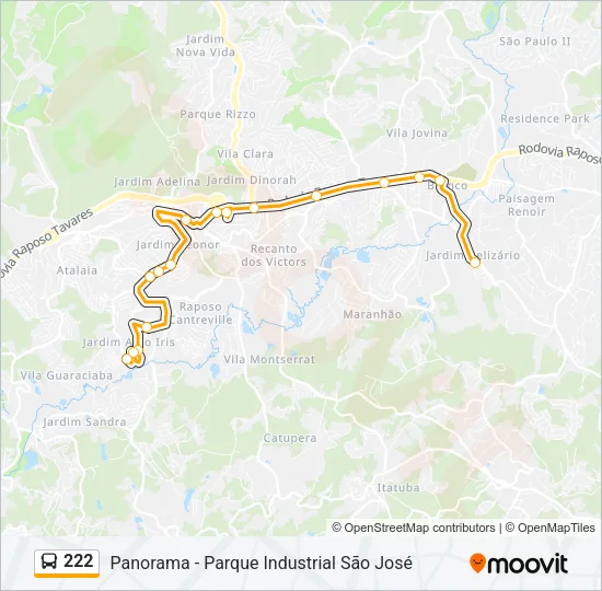 222 Bus Line Map