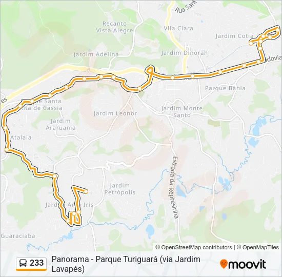 233 Bus Line Map