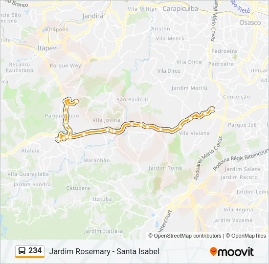 234 Bus Line Map