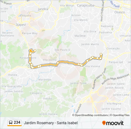 234 Bus Line Map