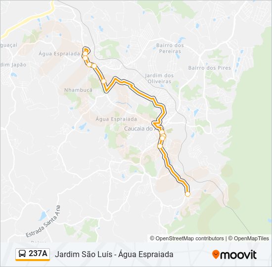 Mapa da linha 237A de ônibus