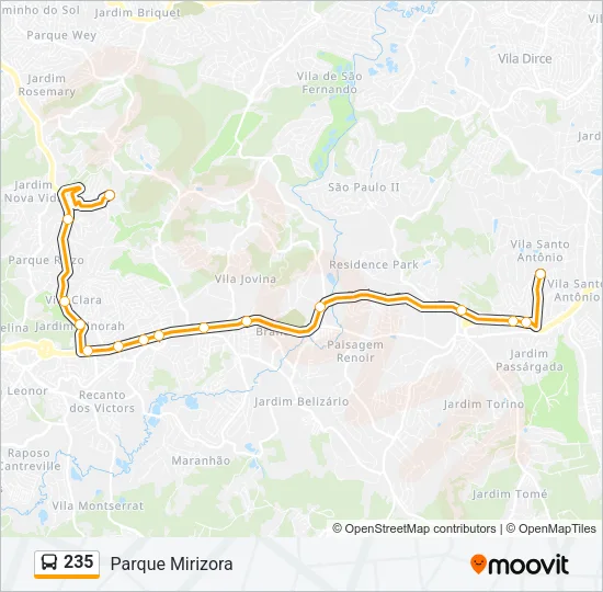 235 Bus Line Map