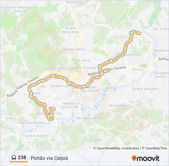 238 bus Line Map