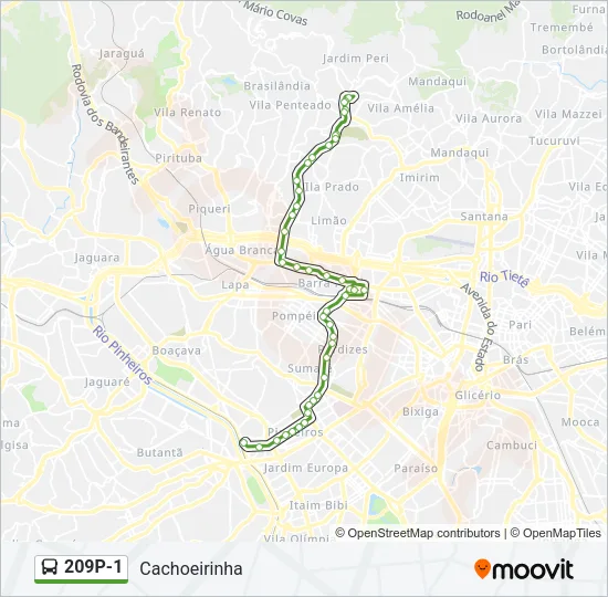 209P-1 Bus Line Map