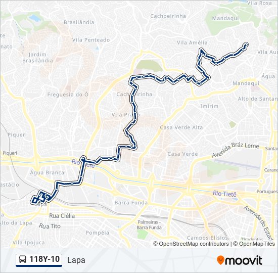 Mapa de 118Y-10 de autobús